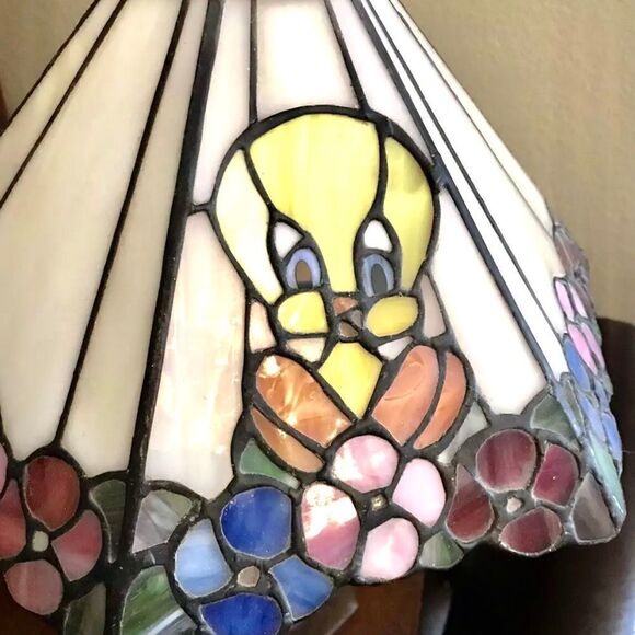 DALE TIFFANY Rare Vintage Looney Tunes Characters Lamp Tiffany stained Glass. - Picture 2 of 8